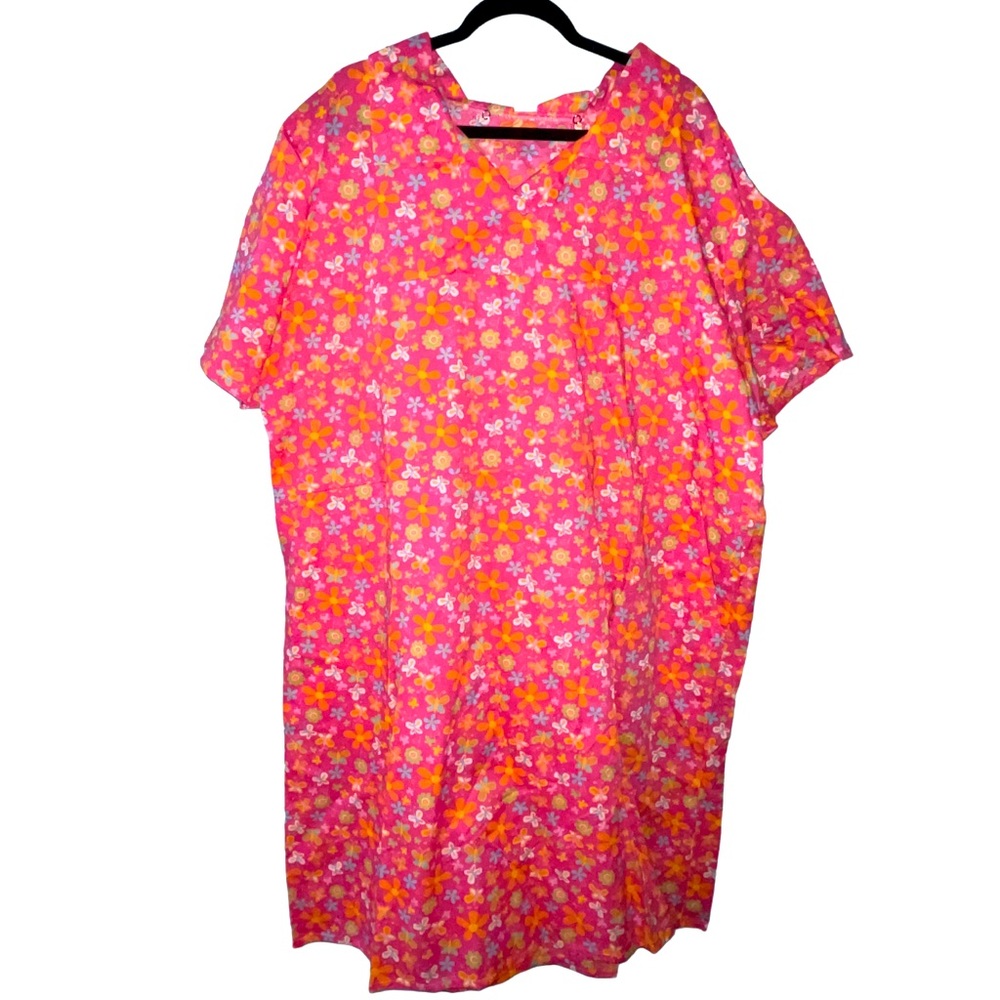Open back dress with pockets (Sz 2x) for seniors,patients, or disabled adults